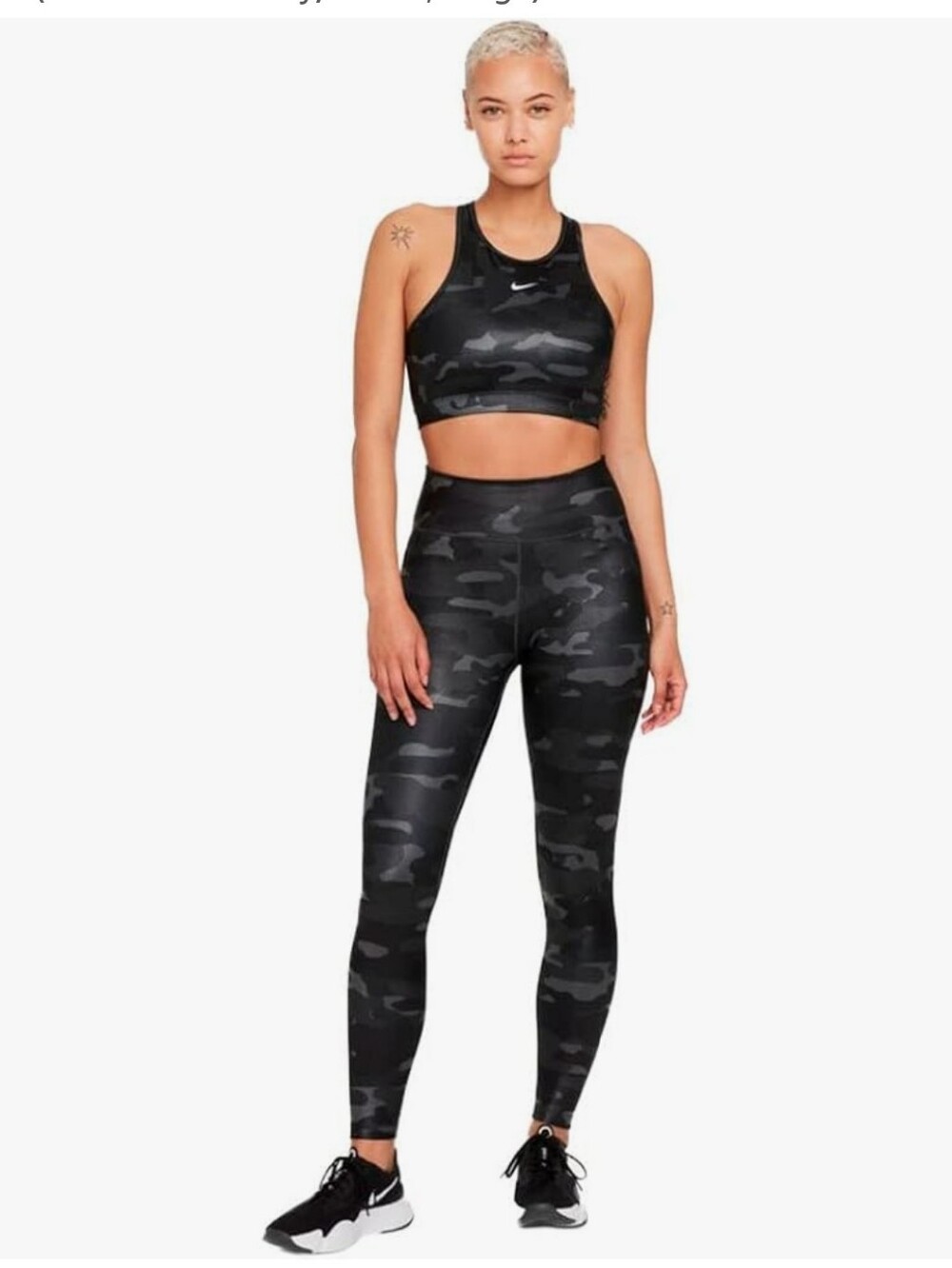 Nike Dri-FIT One Women's Mid-Rise Camo Leggings (Dark Smoke Grey/White) - S
